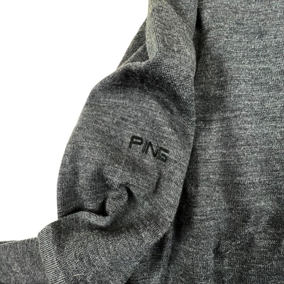 Ping Men's 100% Merino Wool Sensorwarm 1/4 Zip Sweater Jumper Drk Grey Golf Sz M - Picture 5 of 13